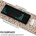 MAY FLOWER Gaming Mouse pad, Large Laptop Mousepad, Full Keyboard Mat, Long Computer Mouse Mat for Home and Office, Anti-Slip Rubber Base, 31.5 x 11.8 Inches (Leopard Print)
