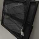 Laurel Modern Iron Folding Fireplace Screen with Door, Matte Black