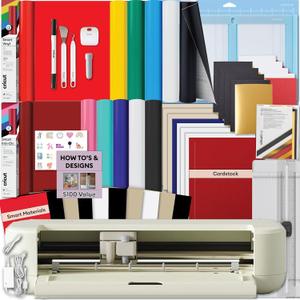 Cricut Explore 5 Multicolor Essential Bundle - for Vinyl, HTV, Stickers, Cards & T-Shirts - Includes Smart Vinyl, Smart Iron-On, Printable Vinyl, Cardstock & 100+ Project eBook