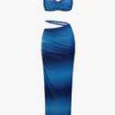 Women's Two Piece Skirt Sets Summer Beach Sexy Ruched Backless Cami Top And Cut Out Skirt Night Out Dress S