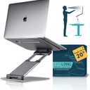 Lifelong Ergonomic Adjustable Laptop Stand for Desk - Height Up to 20" Portable Computer Laptop Riser Holder, Fits All MacBook Air & 10 15 17 Inches Laptops, Back to School Gift for Men & Women
