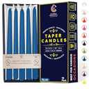 Deep Blue 10 Inch Taper Candles - Pack of 12 Premium Unscented, Dripless & Smokeless Hand-Dipped Candles for Birthday, Wedding or Dinner Decorations and Formal Candlelighting