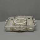 Divided Serving Tray with Lid and Handle, Snackle Box Container Charcuterie Boxes Clear Organizer for Fruits(4 Compartments)