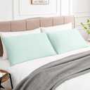 Warmstar Cotton Pillow Cases King Size Set of 2, 600 Thread Count Pillowcases 20x36 Inches, Soft Long Staple Cotton Pillowcases Breathable with Envelope Closure, Lagoon