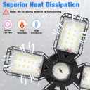 Aoretic LED Garage Lights Bulb 2 Pack -120W, 12000LM 6500K Led Shop Light with 4+1 Deformable Panels, Basement Barn Light Garages Ceiling Lights, E26/E27 for Garage, Warehouse, Shop