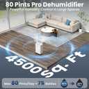 4500 Sq. Ft Dehumidifier, Max 80 Pint Dehumidifier for Basement, Compressor Dehumidifiers for Home with Drain Hose, Smart Humidity Control, Energy Efficient, Quiet for Bedroom, Large Rooms.