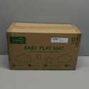 Vegan Leather Baby Play Mat for Floor, 50x50 Thick Foam Soft Padded Playpen Mat with Wipe-Clean and Waterproof Removable Cover for Babies and Toddlers Infants (Beige)