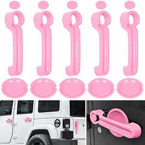 E-cowlboy Door Handle Cover Inserts+Tailgate Handle Cover+Recess Guard for 2007-2018 Jeep Wrangler JK JKU Sports Sahara Freedom Rubicon Unlimited Exterior Accessories