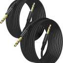 Elebase 1/4 Inch TRS Instrument Cable 10ft 2-Pack,Straight 6.35mm Male Jack Stereo Audio Interconnect Cord,6.35 mm Balanced Line for Electric Guitar,Bass,Keyboard,Mixer,Amplifier,Amp,Speaker,Equalizer