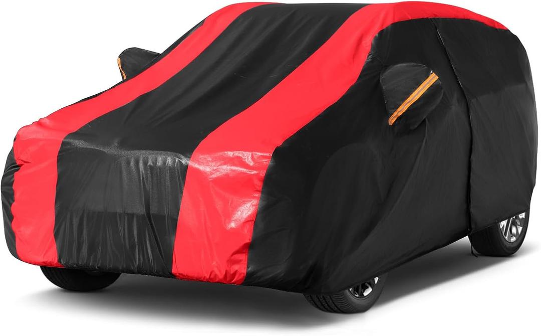 6-Layer Car Cover Waterproof All Weather for Automobiles,Universal Fit for SUV,Outdoor Full Cover Rain Sun UV Protection with Zipper Cotton,Fit SUV Jeep-Length (184" to 190")