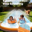 Sloosh 32.5ft Water Slide with 2 Inflatable Boards,Double Lane Lawn Water Slip Sprinkler Long Slides with for Kids Adults Backyard Summer Outdoor Toy