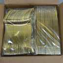 200-Piece Gold Plastic Cutlery Set - Disposable Gold Flatware - 100 Forks, 50 Spoons, 50 Heavy Duty Knives for Party Bulk