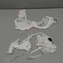 RSLOVE Lingerie Set for Women Sexy - Corset And Panty Outfits 3 Piece Lace Push Up Underwire with Garter Lingerie (Small, White)