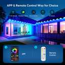 RaThun 200ft Permanent Outdoor Lights for House, App & Remote Control, RGB Smart Eaves Lights IP68 Waterproof for Christmas, Holiday, Daily Decor, 100LEDs