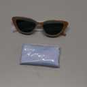 Retro Vintage Narrow Cat Eye Sunglasses for Women 90s Small Chic Style Trendy Sunnies UV400 Protection FZN7514 Brown Green