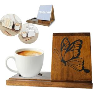 Wooden Triangle Book Holder, Book Nook Reading Valet, Book Rest Stand for Book Lovers Birthday Gifts, Christmas Gifts Wood Book Valet for Book Lovers (Brown)