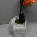 15" Tall Artificial Silk Phalaenopsis Orchid Flower Plant Pot Arrangements (Orange)