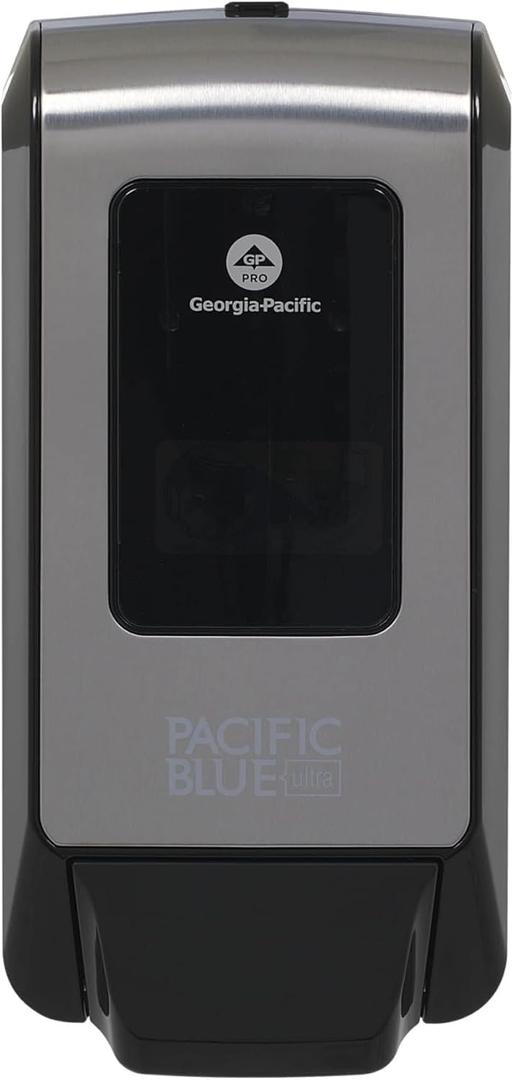 Pacific Blue Ultra Wall-Mounted Manual Dispenser for Foaming Hand Soap and Hand Sanitizer by GP PRO (Georgia-Pacific), Brushed Stainless, 53060, 11.5" W x 5.6" D by 4.4" H