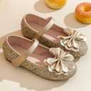Flower Girl Shoes Wedding Party Princess Shoes Girls Dress Shoes for Kid Toddler (Beige)