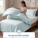 Duvet Cover Twin/Twin XL Size Set - Extra Soft Twin/Twin XL Duvet Cover 68" x 90" with 1 Pillow Sham - Hotel Luxury, Easy Care, Fade Free with Zipper Closures & Ties - Comfy & Breathable (Ice Blue)