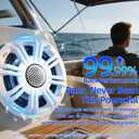 5.25" 600W Marine Speakers, IP66 Waterproof Boat Stereo Speakers with LED Lights, 2-Way Coaxial Audio, Y35 Woofer, UV & Salt Spray Resistant (Pair, White)