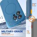Miracase Magnetic for iPhone 16 Pro Case, [Soft Anti-Scratch Microfiber Lining], Compatible with MagSafe, Liquid Silicone Case Shockproof Drop Protection Phone Case for 16 Pro,Capri Blue