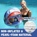 GENTEACO Mambobaby Baby Swim Float with Canopy Non-Inflatable Infant Pool Float with Tail 3-24 Months Avoid Flip Solid Skin-Friendly Material for Toddler Boys Girls, 19 inches in diameter