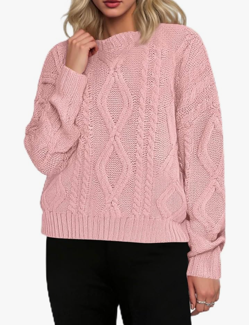 Oversized Sweaters for Women Casual Long Sleeve Crewneck Chunky Cable Knit Pullover Tops Fall Winter Clothes S Oversized Sweaters for Women Casual Long Sleeve Crewneck Chunky Cable Knit Pullover Tops Fall Winter Clothes S