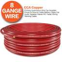 8 Gauge Wire (25ft Each - Red/Black) Copper Clad Aluminum CCA - Primary Automotive Wire,Car Amplifier Power & Ground Cable, 20PCS Lugs Terminal Connectors,20PCS 2:1 Heat Shrink Tubing