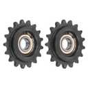 uxcell #35 Chain Idler Sprocket, 12mm Bore 3/8" Pitch 17 Tooth Sprocket Tensioner, C45 Carbon Steel 35 Roller Chain Sprocket with Bearing for ISO 06C Chain, Set of 2