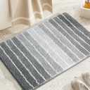Bathroom Rug Non-Slip, Extra Soft and Absorbent Bath Rugs, Machine Washable, Bath Mats for Bathroom Floor, Tub and Shower, 18"x24", Grey