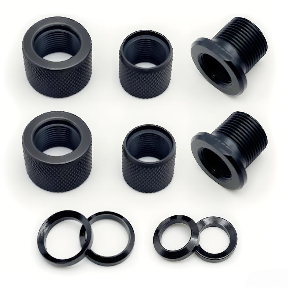 Thread Protector 1/2 * 28 & 5/8 * 24 for .22LR .223 5.56 & .308 LR308, with Crush Washer, All Steel,10 Pack