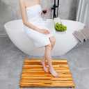 NNN 30" x 30" Teak Shower Mat Handcrafted, Marine-Grade Reinforced, Supports Up to 400 lbs, Indonesian Teak.