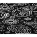 Paisley Black Body Pillow Covers Decorative Soft Bedding Satin Pillowcase with Zipper Closure Cooling Breathable Long Pillow Case-21"x 54"