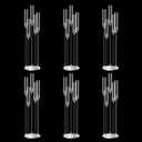42.5inch 6pcs Acrylic Candelabra Centerpieces for Tables 5 Arms Wedding centerpieces for Decorations (Transparent)