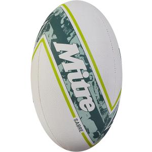 Mitre Unisex Rugby Ball (4, Sabre - White/Mint/Lime)