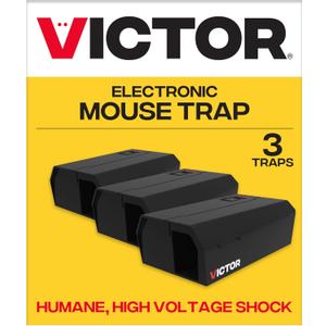 Victor Humane Mouse Traps Indoor for Home - M250BSR-3 - No Touch Electric Mouse Traps for Home, Pack of 3