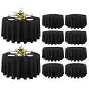sancua 10 Pack Round Tablecloth Black 90 Inch - Stain and Wrinkle Resistant Table Cloth, Washable Polyester Table Cover for Dining Tables, Buffet Parties and Camping