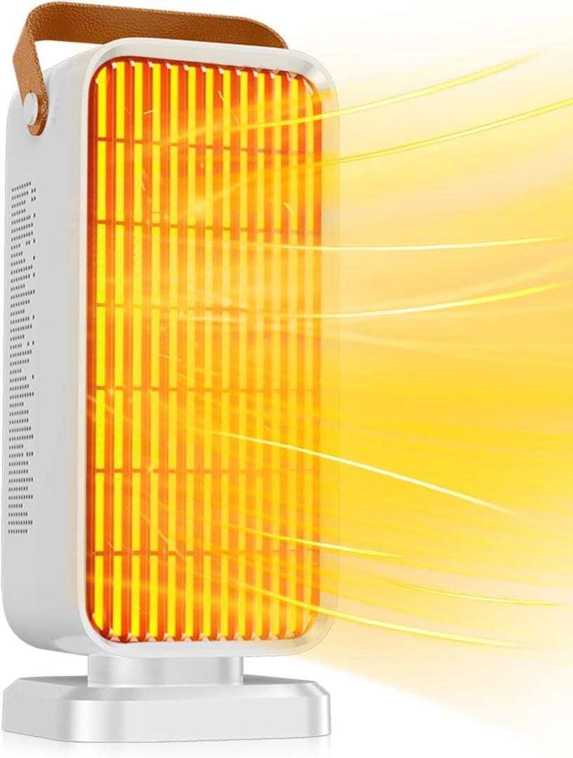 Space Heater,1500W Space Heaters for Indoor Use Large Room, Portable Mini Desk Ceramic Heater,Overheating Protection,Anti tipping Protection,Suitable for Offices,Garages,Homes (White)