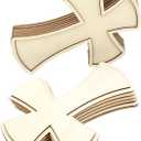 12 Pack 12 Inch Wooden Unfinished Cross Dome Shaped Blank Wood Layered Framed Cross for DIY Crafts
