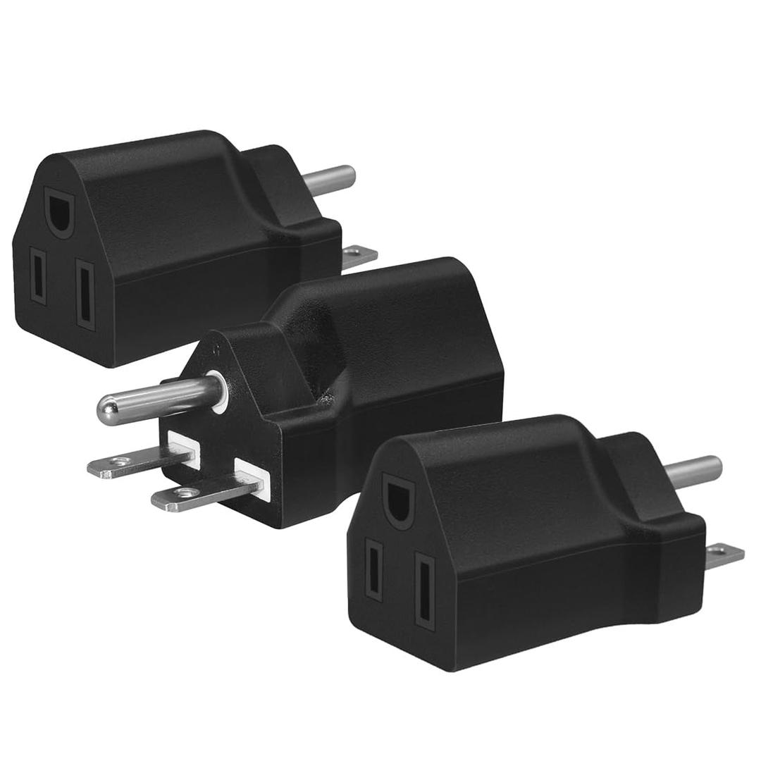 3 PCS NEMA 6-15P to 5-15R Power Adapter | Compact lightweight body, secure grounded contact, pure copper wiring, durable housing