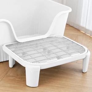 Cat Litter Mat Litter Trapping Mat,19.69"X15.95"X5.90"Litter Box Mat,Waterproof Cat Mats for Litter Large,Easy Clean,Non-Slip Litter Mat for Cat,Urine-Proof Kitty Litter Catcher Mat,Washable (White)
