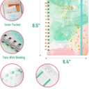 2026 Planner, Weekly and Monthly Calendar Planner for Women, Jan 2026 - Dec 2026, Hardcover Planning Agenda book, Spiral Bound, Inner Pocket, 6.3" x 8.5"