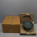 Bloomingville Marble Footed Pedestal Bowl, Green