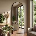 58.1"x19.1" Floor Mirror Full Length, Arched Full Length Mirror with Stand, Full Body Mirrors for Bedroom Living Room or Cloakroom Black