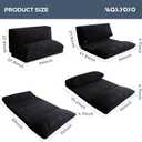 MAXYOYO Folding Sofa Bed, Extra Thick and Long Floor Sofa Convertible Sleeper Chair with Washable Cover, Floor Couch Lounge Bean Bag Bed for Living Room, Black, 54x95 Inch, Full 54x95 Inch