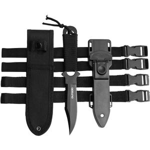 Dive Knife - Scuba Diving Knife with holster, 2 Types Sheath 2 Pairs Thigh Leg Straps, Black Premium Divers Knives Shears for Outdoor Spearfishing, Snorkeling
