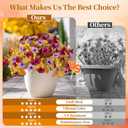 Artificial Fall Fake Flowers Plants for Outdoor Decoration 2PCS No Fade Faux Petunias UV Resistant Realistic Autumn Silk Flowers for Home Garden Balcony Yard Porch Deco (Burgundy Purple)