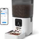 PAPIFEED Automatic Cat Feeder with App, 2.4G WiFi Cat Food Dispenser, 6L Timed Cat Feeder for Dry Food, 10 Meals/Day, 12 Portions/Meal, Dual Power Supply Smart Pet Feeder for Dog, White