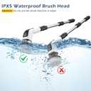 Bomves Electric Spin Scrubber, Cordless Cleaning Brush Scrubber for Home, 8 Replaceable Brush Heads-90Mins Work Time, 3 Adjustable Size, 2 Speeds for Bathroom Shower Bathtub Glass Car